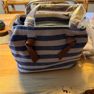 Splendid Navy and Cream Striped Tote